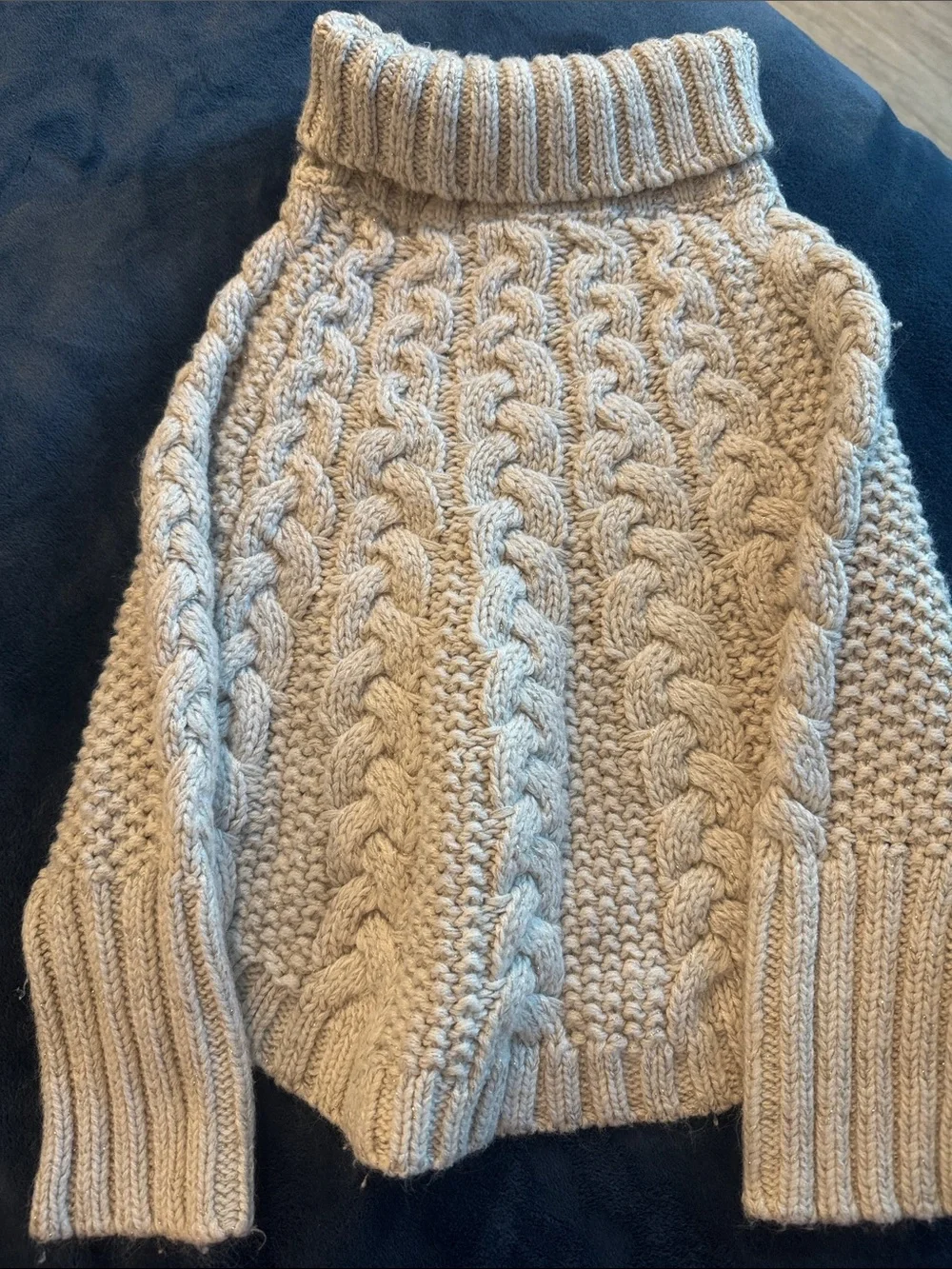 OshKosh B'gosh Cable Knit Turtleneck Poncho - Cream